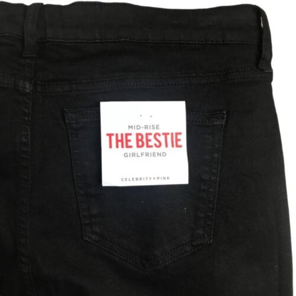 Celebrity Pink Jean Size 13 34x29 The Bestie Girlfriend Black Cropped Jeans NWT - Picture 8 of 12
